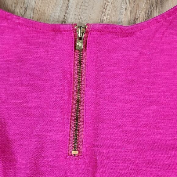 🔸️Lilly Pulitzer Blue & Pink Hart Lips Sleeveless Top Small - Picture 6 of 12